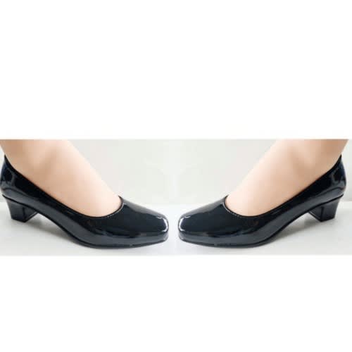 Short Heel Patent Leather Office Shoes