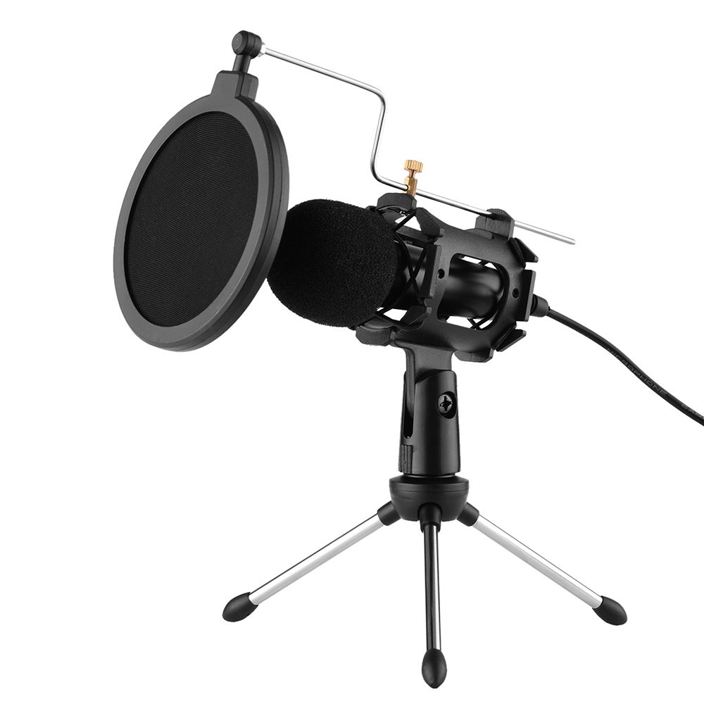 Video Microphone Kit With Mini Microphone Tripod Shock Mount
