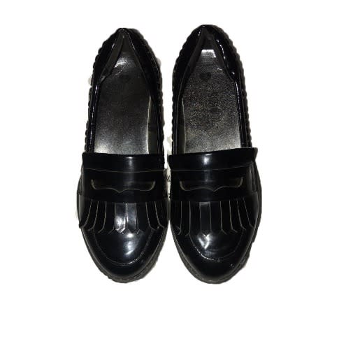 Teasel Patent Leather Kids Shoes - Black