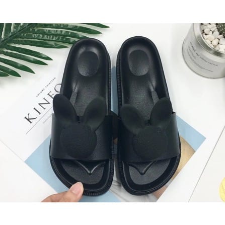 Women's Teddy Top Jelly Slides - Black