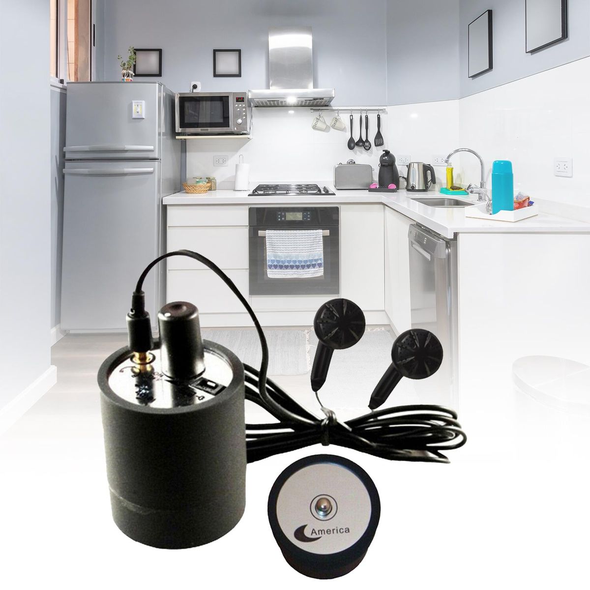 High Strength Through Wall Microphone Built In Battery