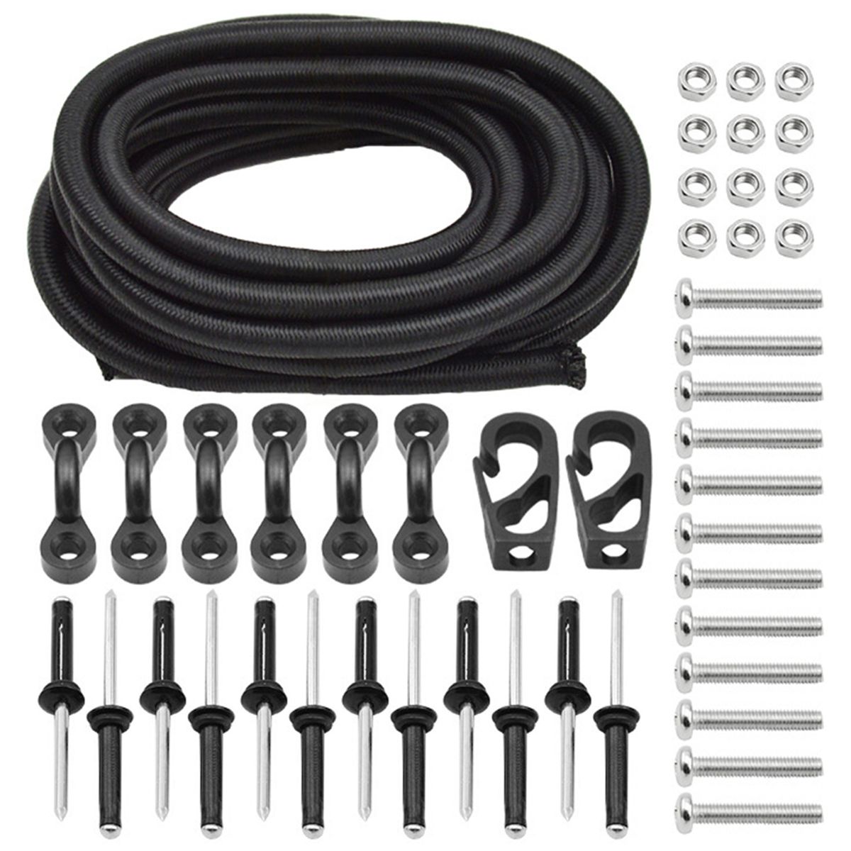 Kayak Pad Eyes With Elastic Bungee Cord Rope 8 Feet Bungee