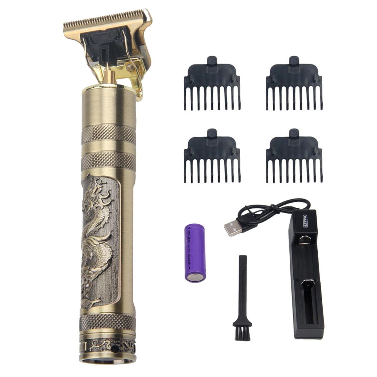 Electric Hair Hair Clipper Retro Hair Trimmer Rechargeable Cordless Hair Cutter Home Use Washable Hair Cutting Set with 4 Positioning Combs