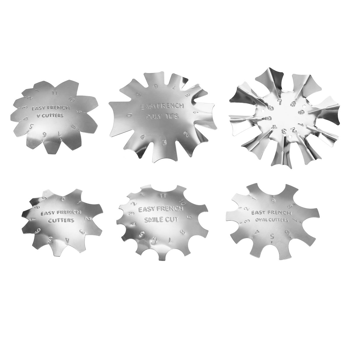 6pcs Molding Nail Templates Nail Plate DIY Stainless Steel