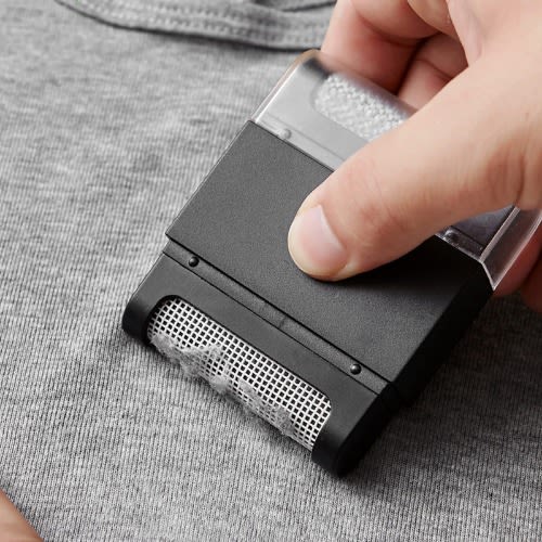 Double Head Manual Clothes Hair Pilling Trimmer / Lint Roller - Black