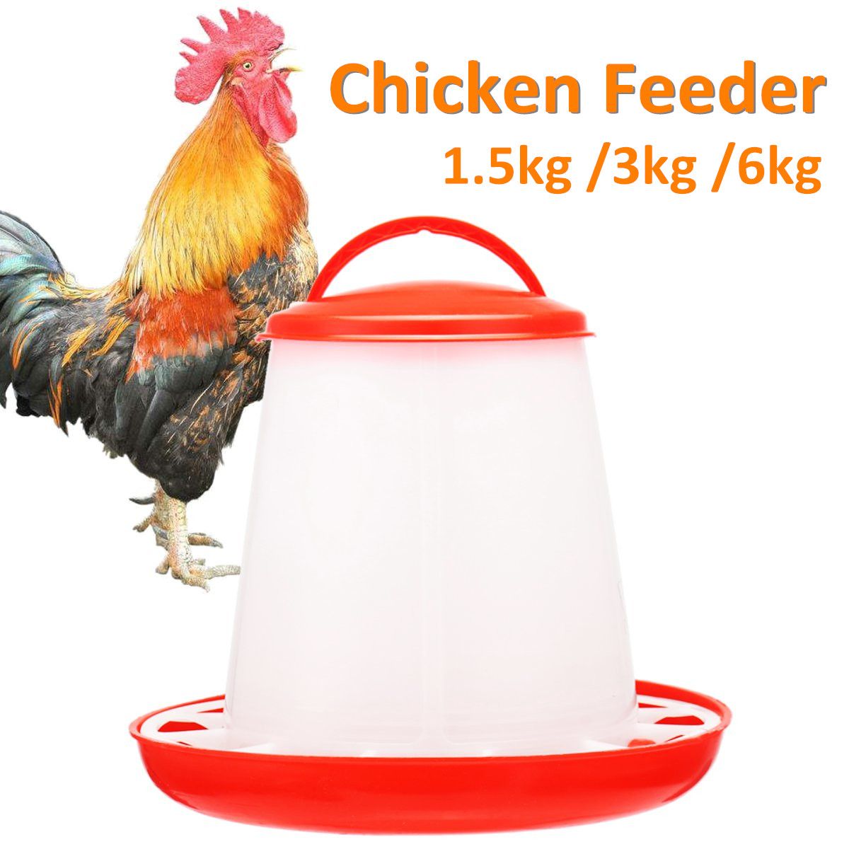 Chicken Feeder Drinker Poultry Feed Water Waterer Automatic Drink Bird Grid #3Kg 3Kg