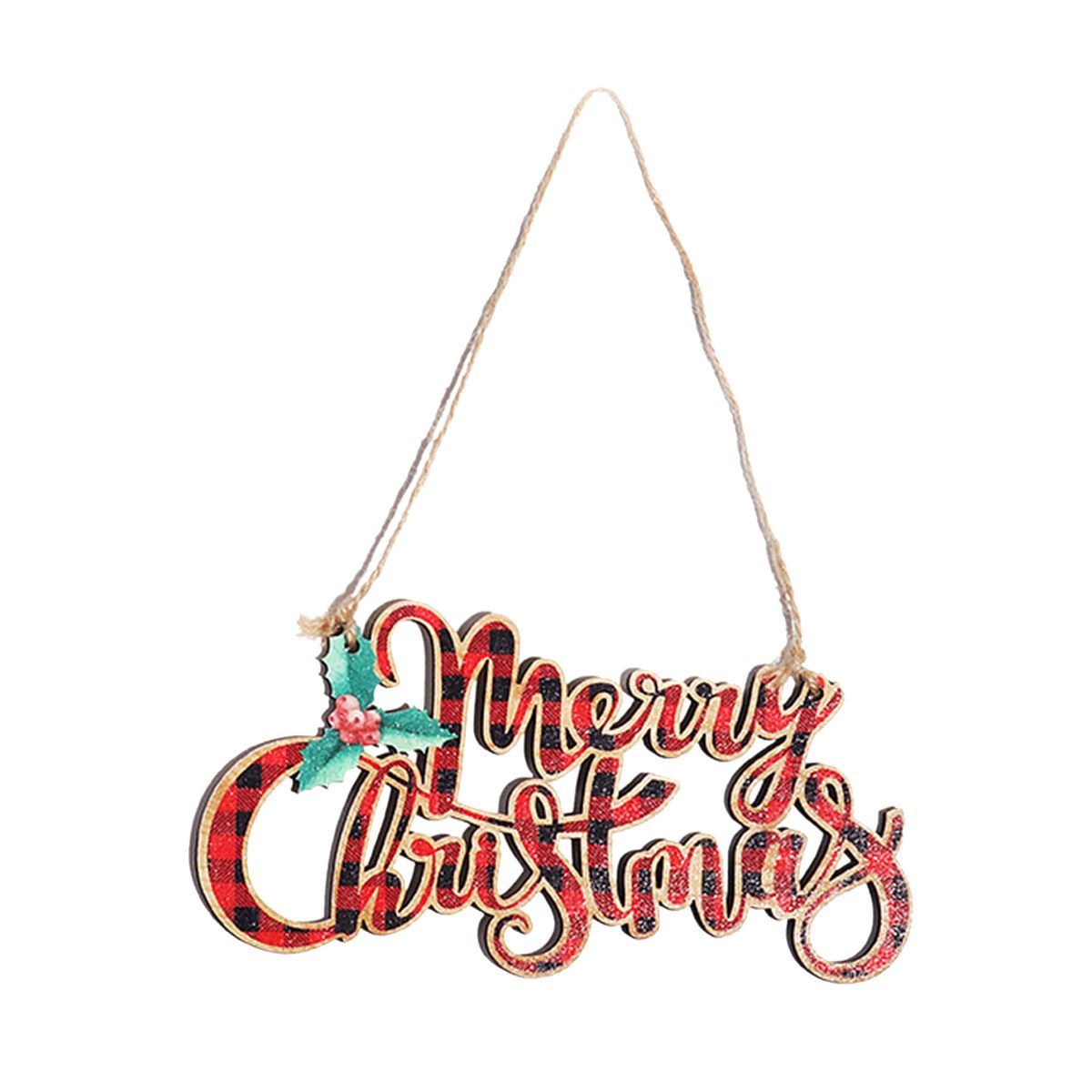 Merry Christmas Pendants Ornament Colorful Wood Hanging Sign