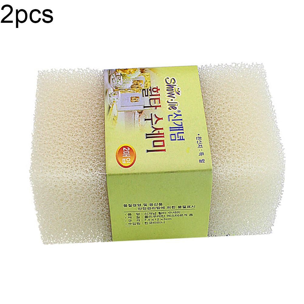 2Pcs Sponge Brush Plate Dish Cloth Washing Cleaning-White