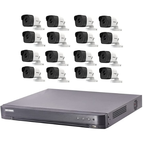 16 Pieces Outdoor 5mp Cctv Dvr Surveillance Camera System