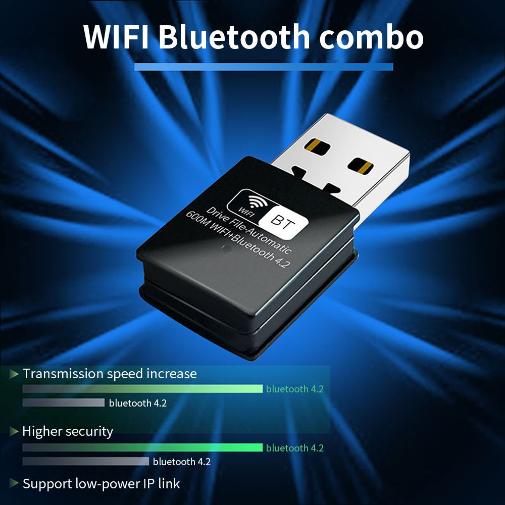 600Mbps USB WiFi Adapter Bluetooth 4.2 802.11n Wireless USB
