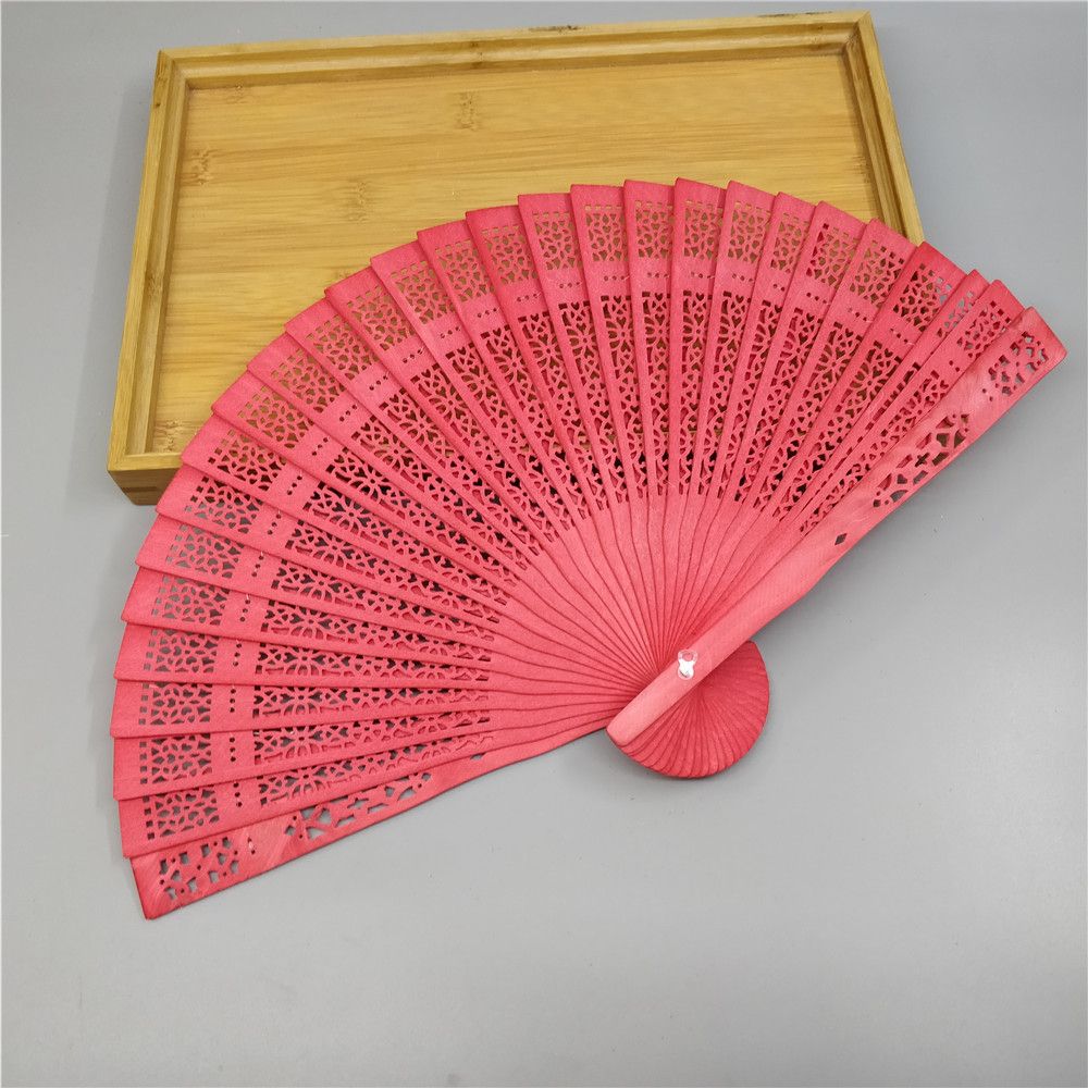 Folding Hand Carved Style 1pcs Fans Chinese Party Bamboo Wedding Wooden New Bamboo Pocket Summer Favor 25# 2020 Fan Fan