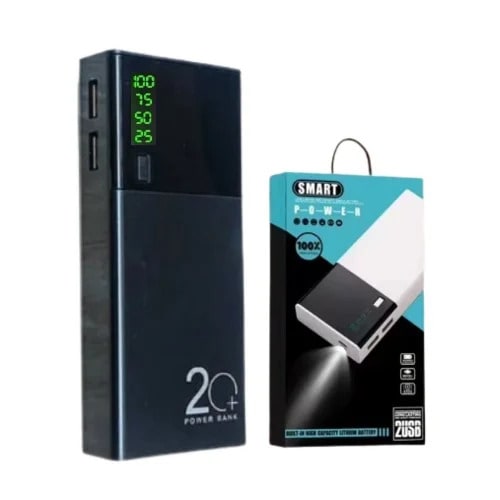 Digital Display  Power Bank - Black - 20,000mAh