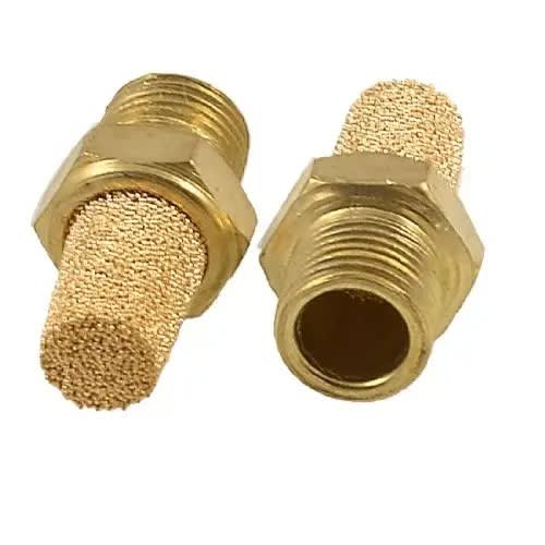 Male Thread Brass Pneumatic Valve Muffler Silencers - 1/8 -2 Pcs