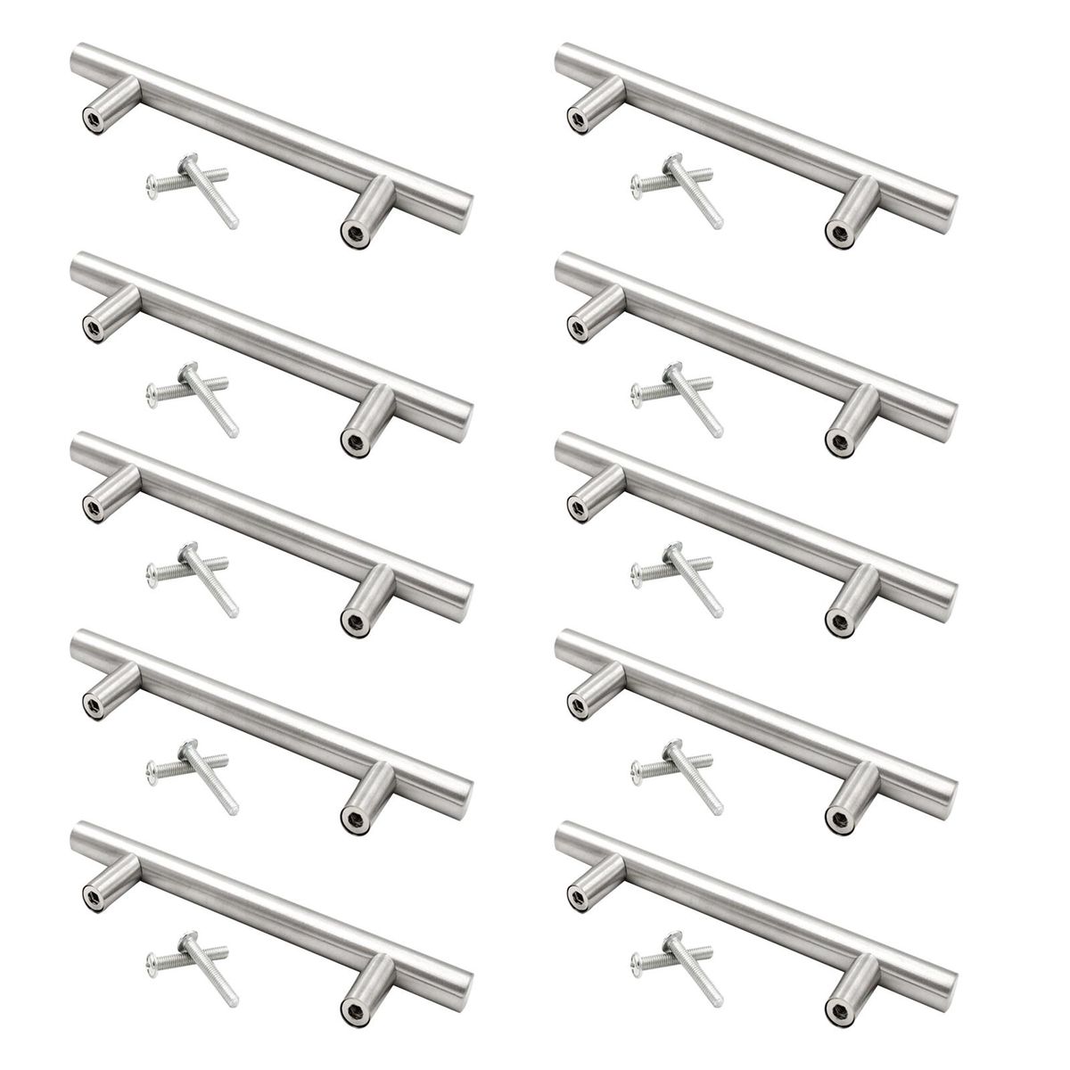 Kitchen Drawer Pulls Modern Cabinet Pulls 10 Pack for Corrosion Silver