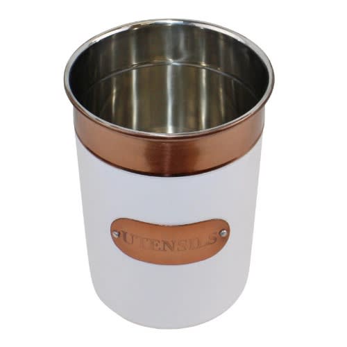 Utensil Holder - Copper & White