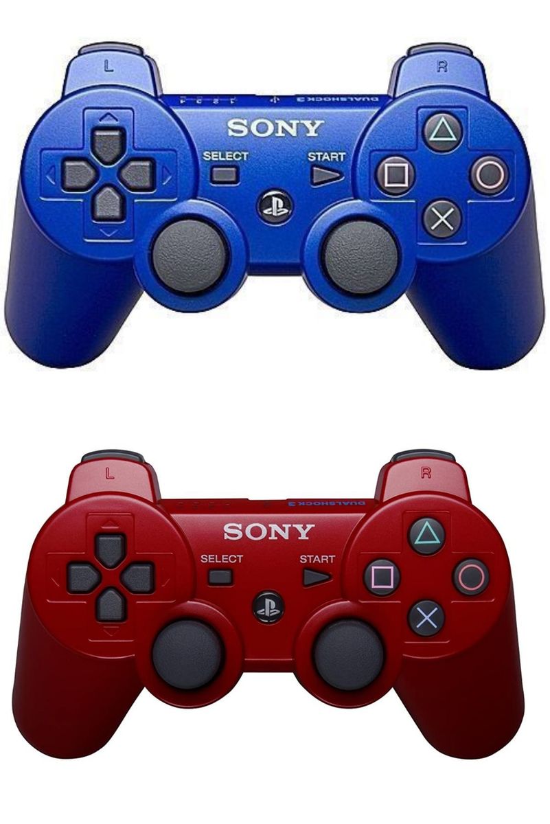 A Pair Of PS 3 Wireless Controller - Blue/Red