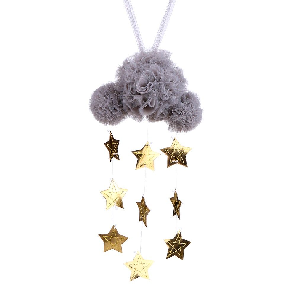 Baby Nursery Ceiling Mobile Decoration Mesh Cloud And Stars