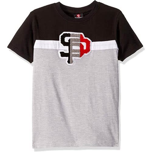 Chenille Tee Shirt - Blk  Grey