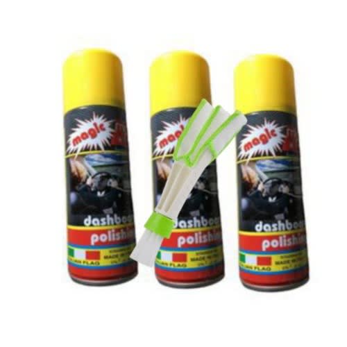 Dashboard Polish - 200ml x3 Pieces And Ac Vent Cleaner