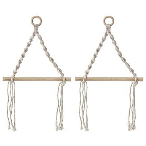 Nordic Macrame Wall Hanging Wooden Stick Toilet