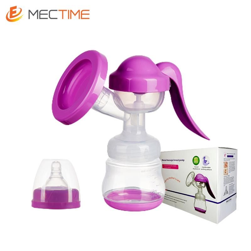 Manual Breast Pump 150ml Bottle Sucking - Purple