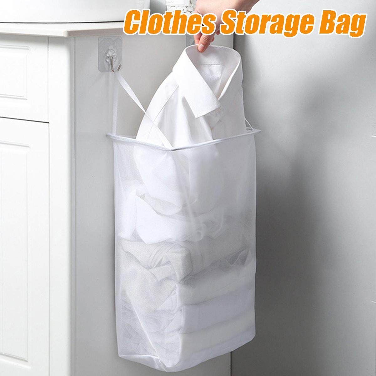 Hanging Laundry Bag Dirty Clothes Storage Bag Home Organizer Basket Large Capacity