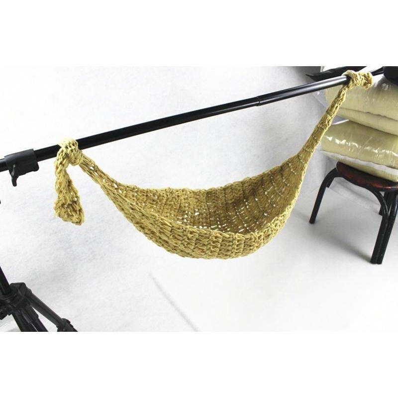 Newborn Baby Clothing Photography Props Photo Accessories Wool Net Bag Hammock Khaki