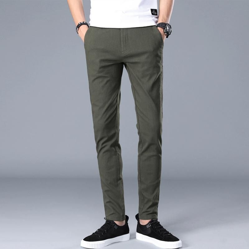 Classic Business Pants for Mens Full Length Straight Informal Pants 100 Cotton