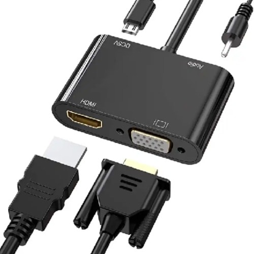 HDTV Adapter HDMI To HDMI + VGA Adapter With Audio