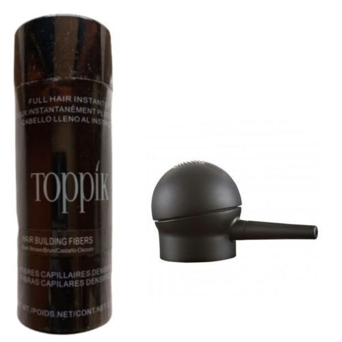 Dark Brown Hair Building Fibers + Holding Spray