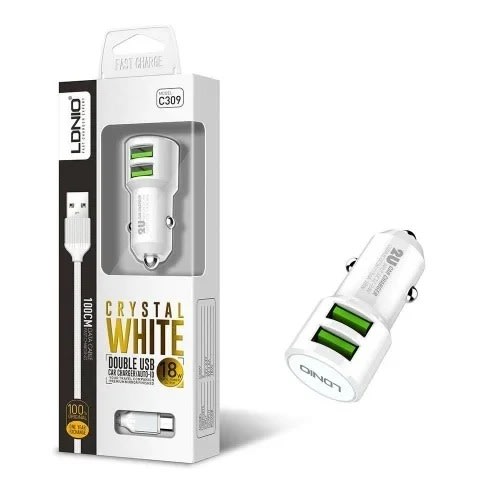 Car Charger - 3.6a -c309- 2 In 1