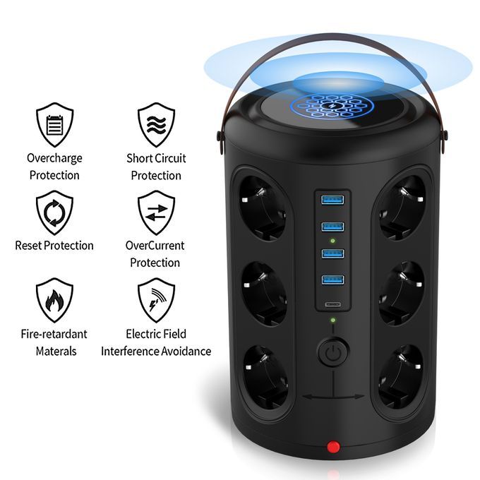 Multi Plug Socket Tower Extension 2500w AC110-250v10A