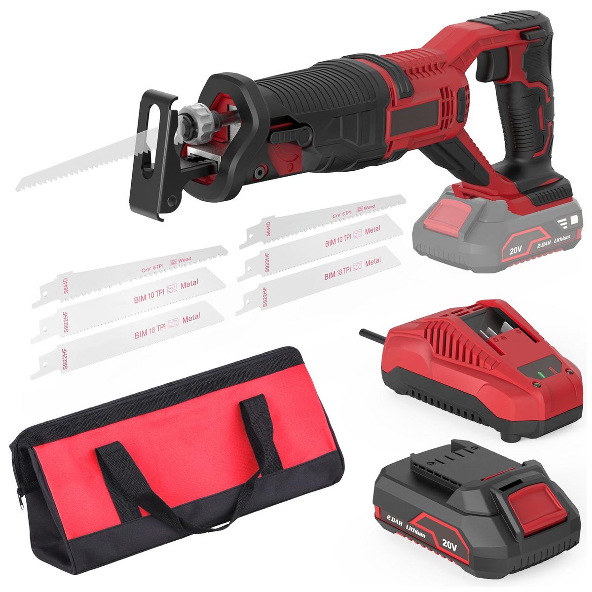 Meterk 20V cordless reciprocating saw kit EU