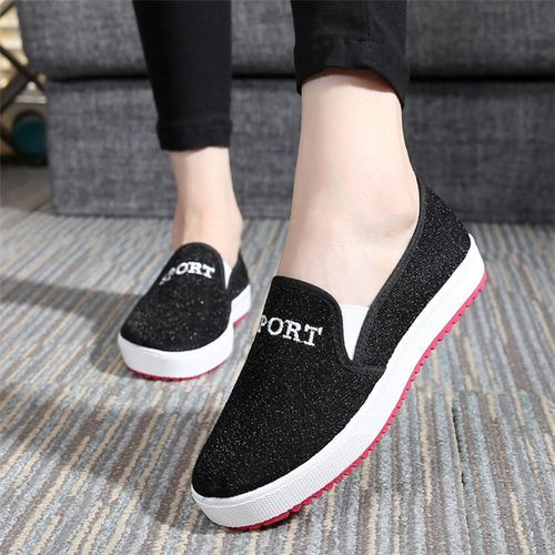 Ladies Light Casual Flat Shoes Office Shoes-Black