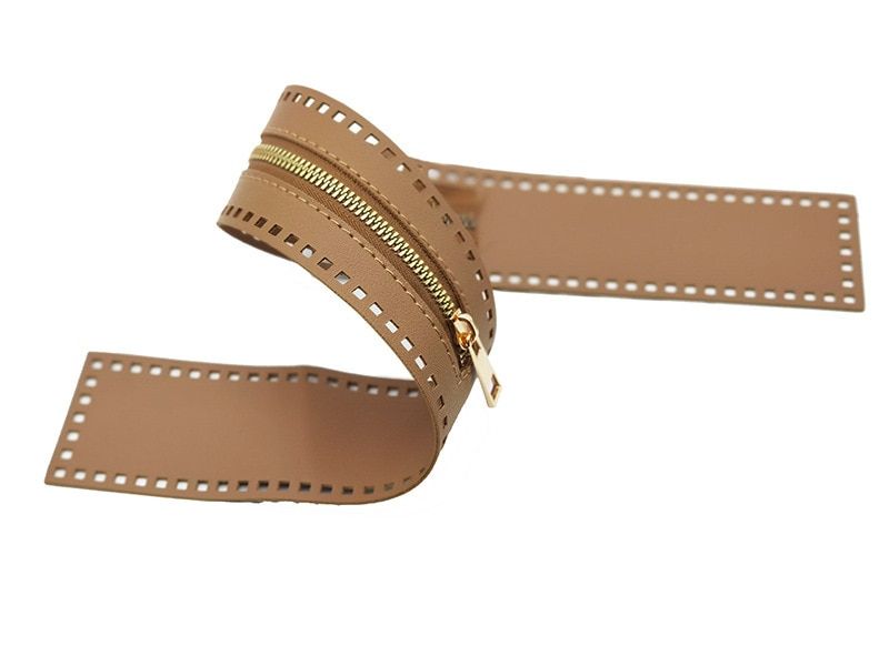 3sizes/15colors Custom DIY Zipper For Woven Bag Hardware PU Leather Zipper For Crocheted