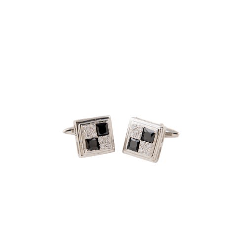 Men Silver-toned & Black Square-shaped