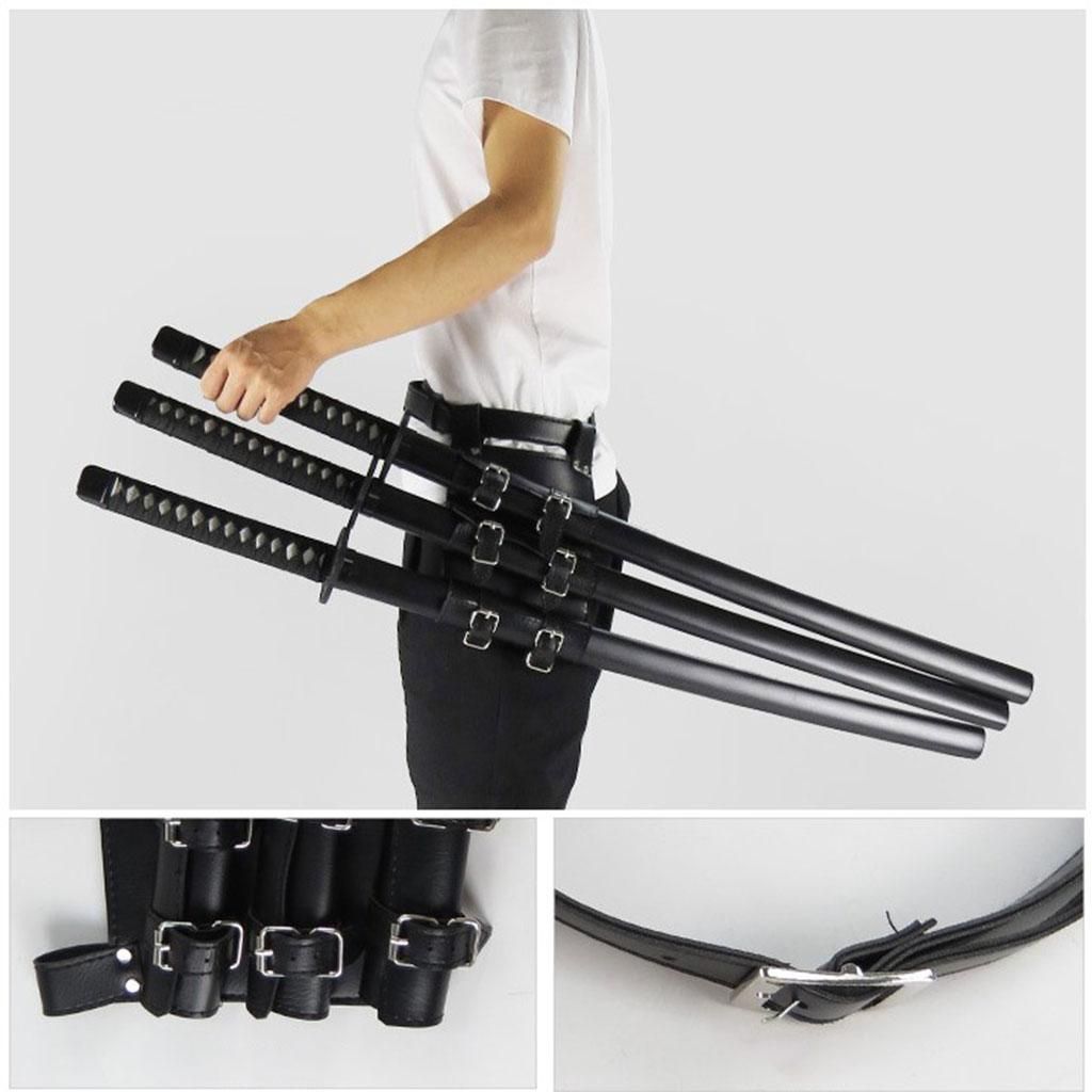 PU Leather Medieval  Belt Rapier  Storage Rack Three Pieces