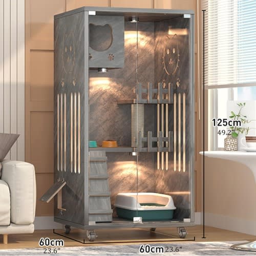 TD Cat Furniture Condo Villa House -Grey