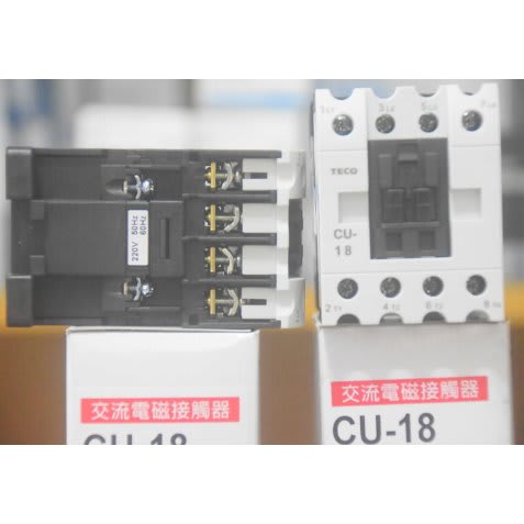 AC Magnetic Contactor CU-18. 4 Poles, 35A, 230V, 50/60Hz