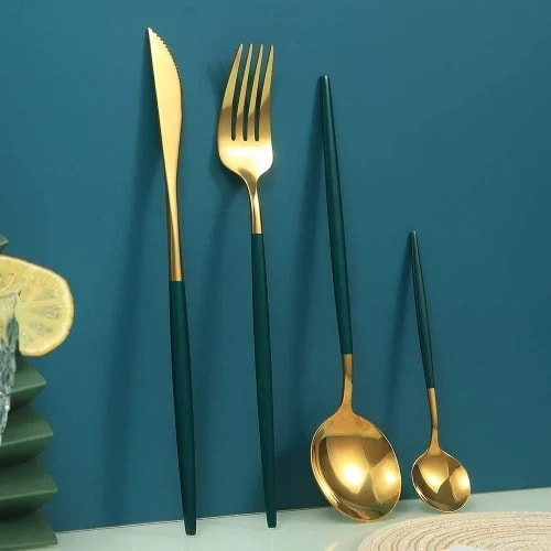 Coated Stainless Steel Cutlery Set - 4 Pcs
