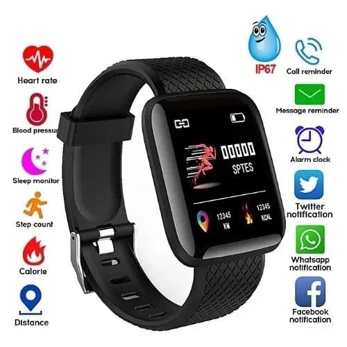 Smart Watch For Health And Fitness - Model 116+ - Black