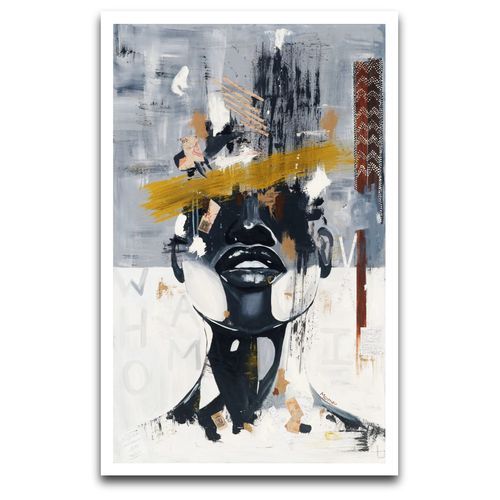 Framed Brush Painted Boy Frame Premium Wall Art Canvas