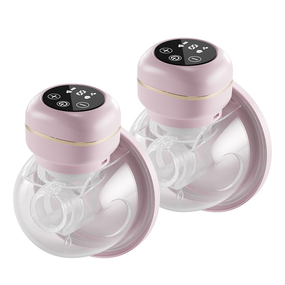 2pcs Wearable Electric Breast Pump Portable Hands Free 3 Modes 9 Suction Levels With 26mm Silicone Flange 150ml Capacity