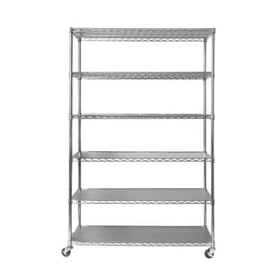 6-tier Heavy Duty Wire Shelving With Durable Inlays