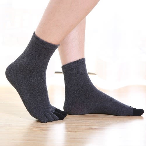 Five Toe Running, Exercise And Casual Socks - Grey