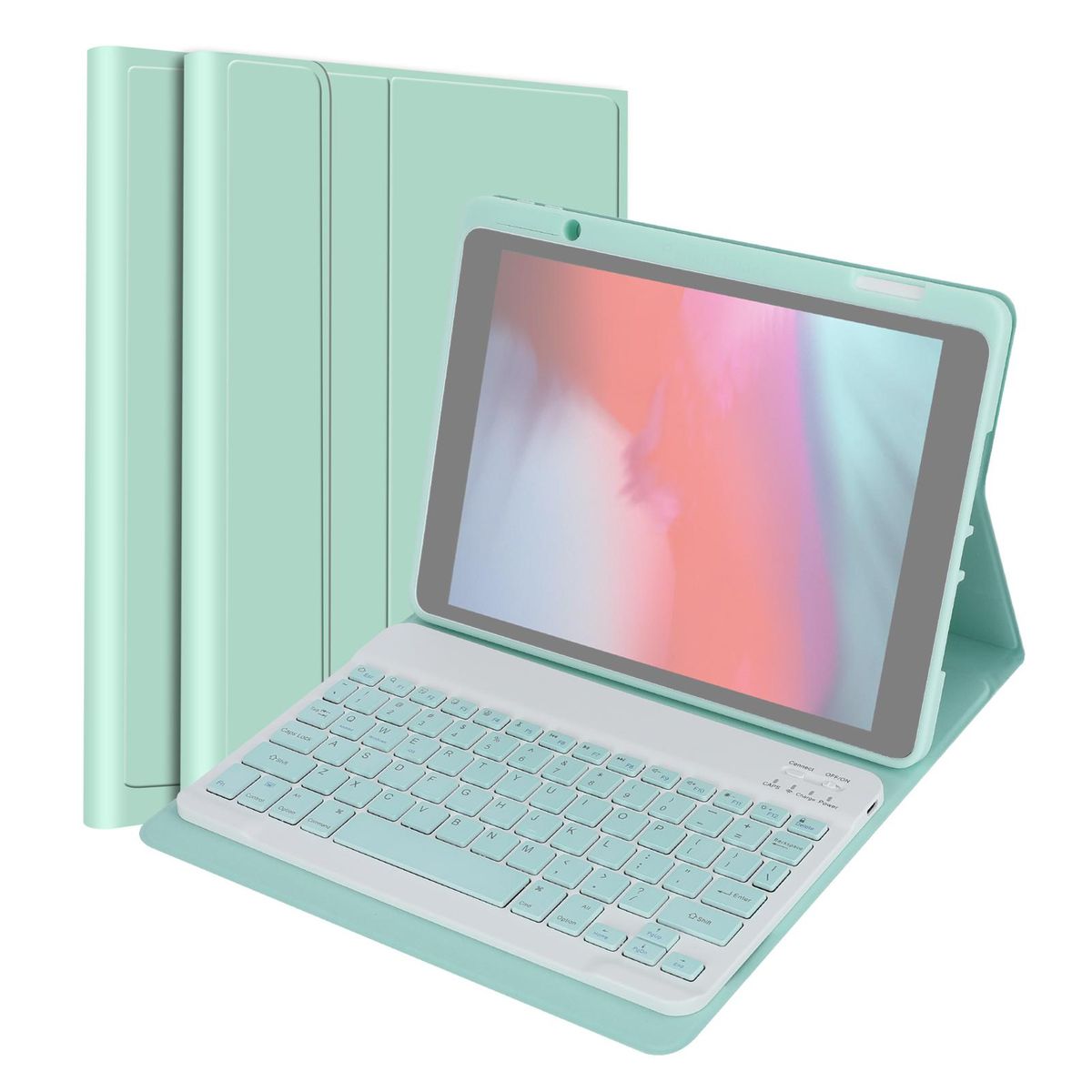 Wireless BT Keyboard USB Keypad with PU Leather Protecting Case for Tablet Compatible with iPad Air3 10.5in/ipad Pro 10.5in(2017)/iPad 7 10.2in(2019)/ipad 8 10.2in(2019)/iPad 9 10.2in(2020)