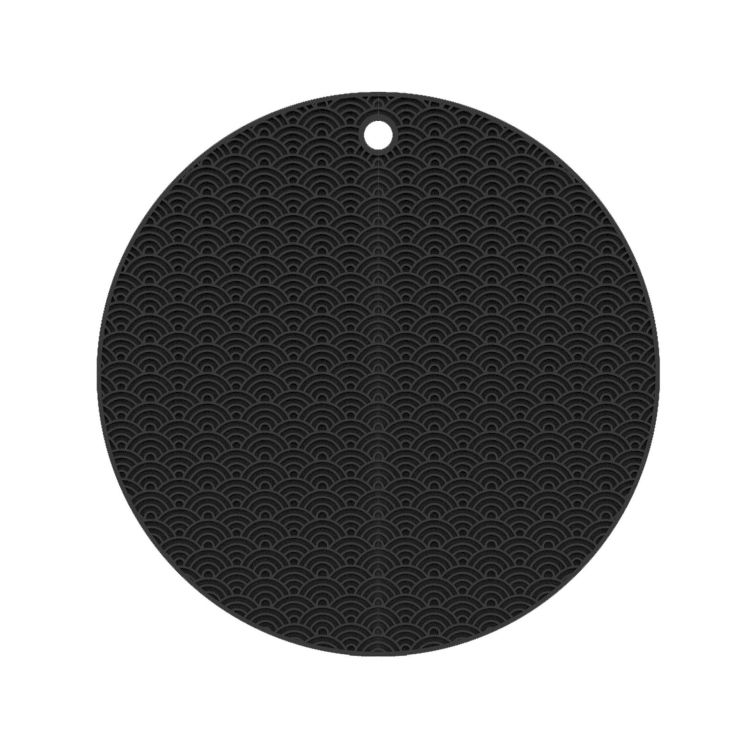 2 PCS Silicone Heat Insulation Pad Round(Black)