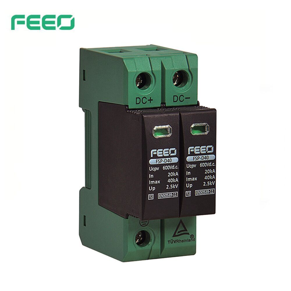 DC SPD 2P 600V 800V 20KA~40KA Din Rail Solar Outdoor Power