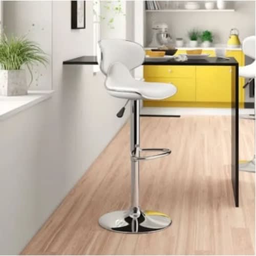 Barstool With Swivel Adjustable Height - White - 1 pc