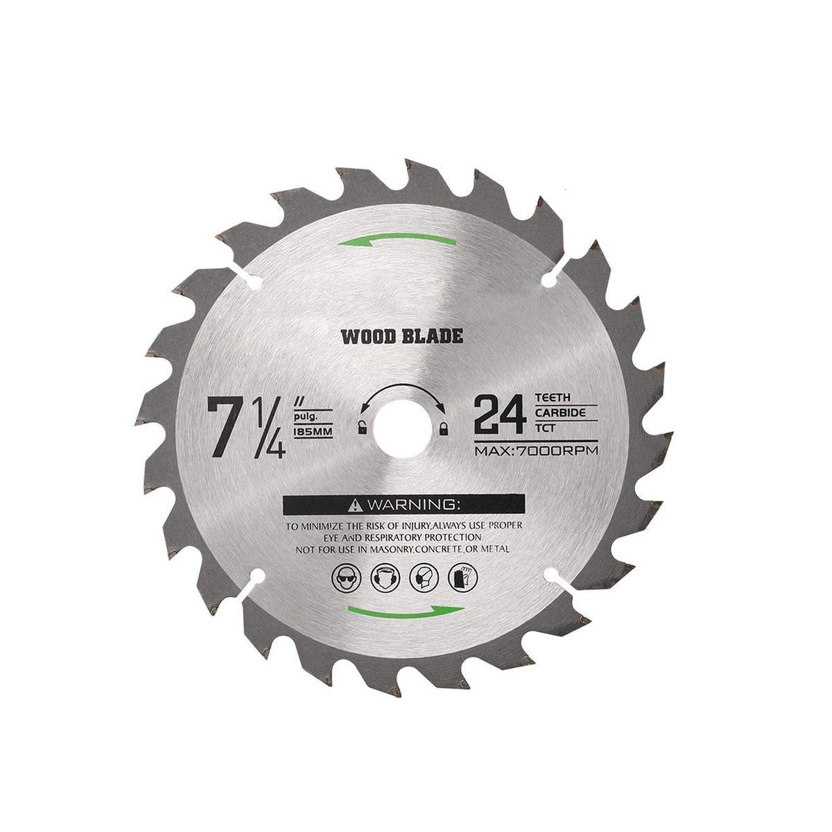 Circular Saw Blade 7-1/4''(185MM) 24 Tooth  Tungsten Carbide Tipped Circular Wood Cutting Saw Blade with 20mm Arbor for Wood Cutting Max Speed 7000RPM  Anti-clockwise Cutting Direction EU